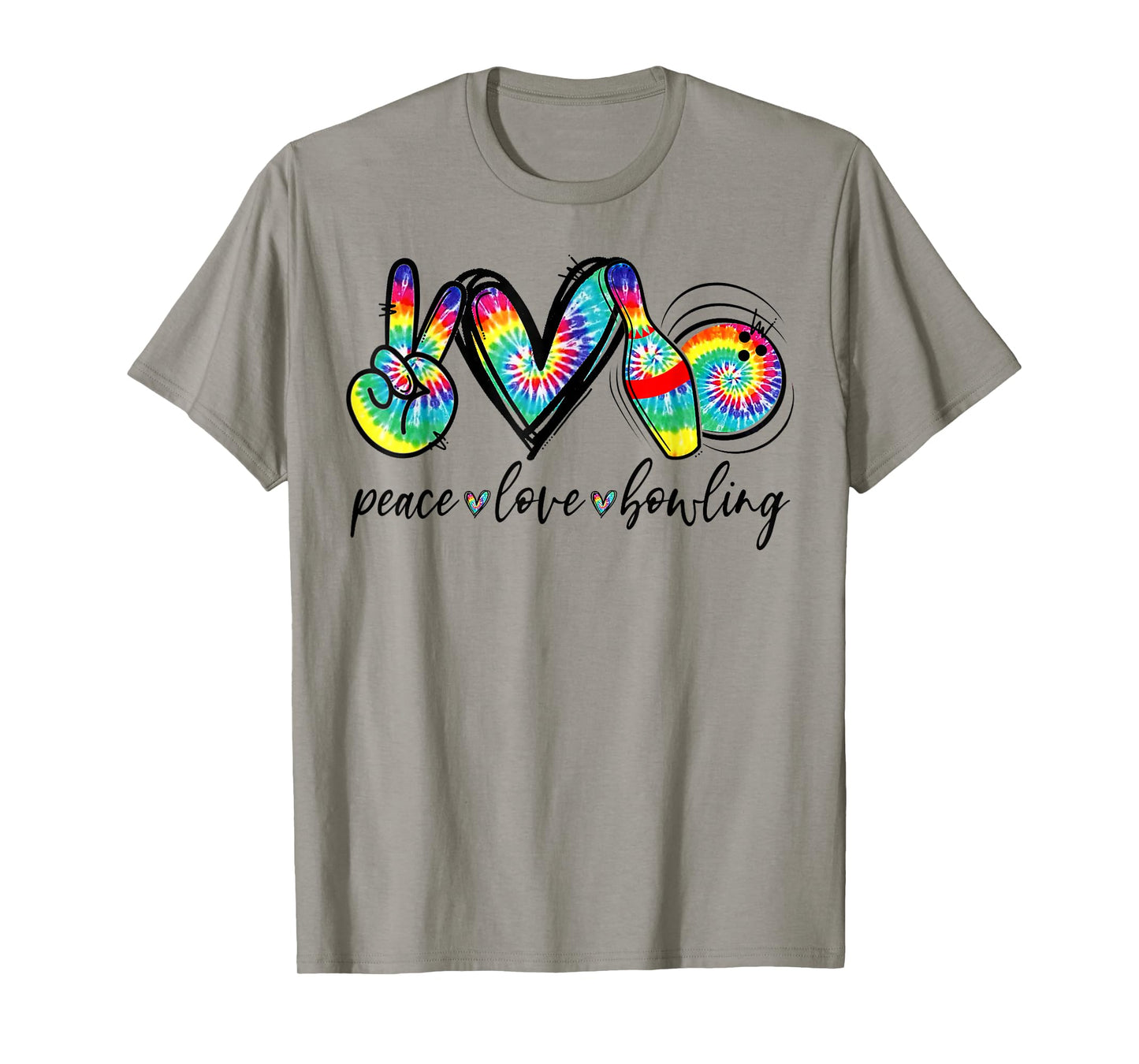 Peace Love Bowling Tie Dye Funny Bowling Lovers T-Shirt