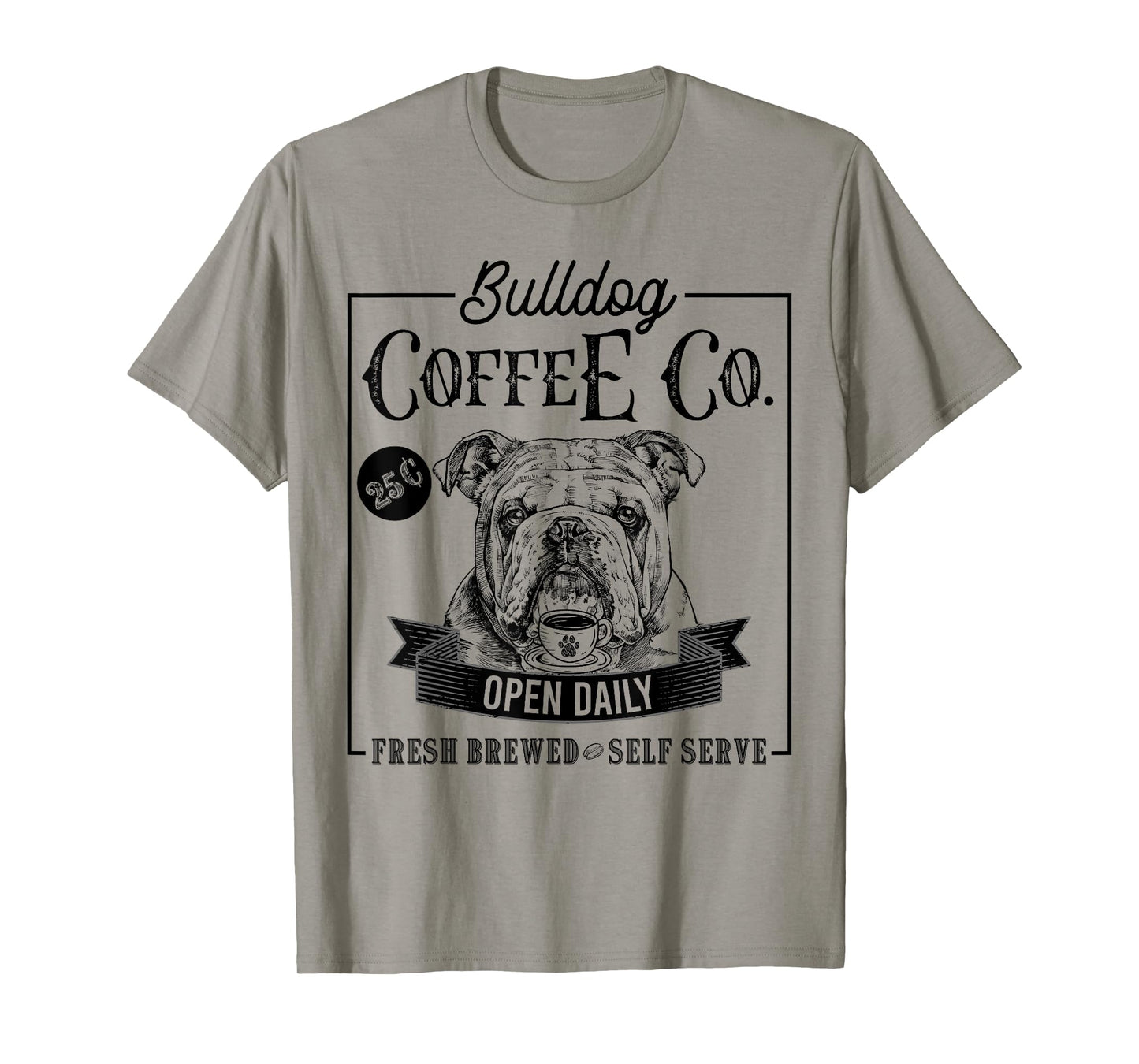 Retro English Bulldog Coffee Funny Dog Mom Coffee Lover T-Shirt
