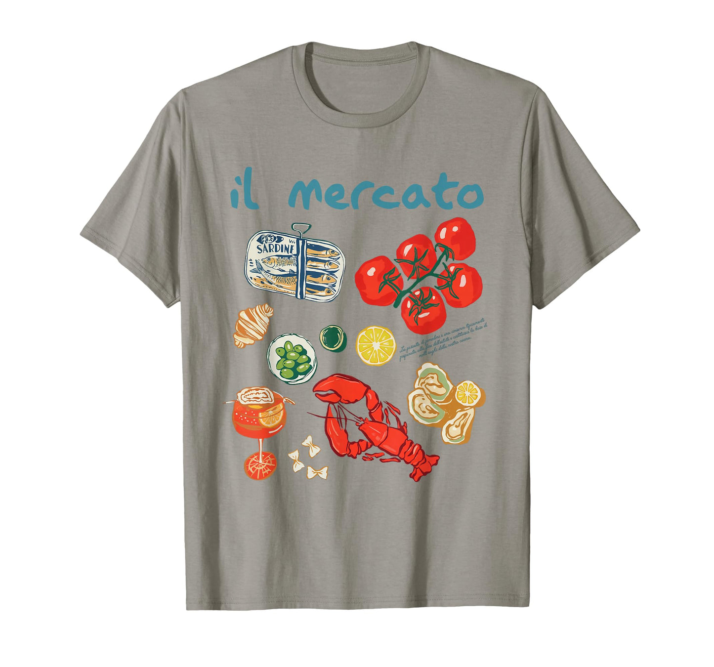 Il Mercato Italian Summer Sardines Lobster Tomato il marcato T-Shirt
