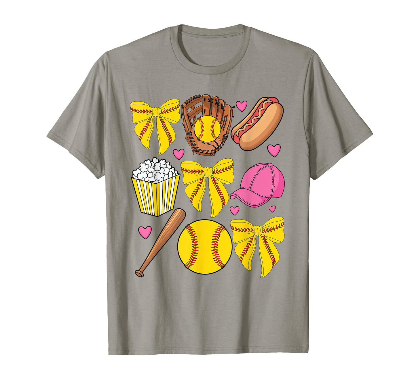 Softball Coquette Bow Softball Mom Mothers Day Women Mama T-Shirt