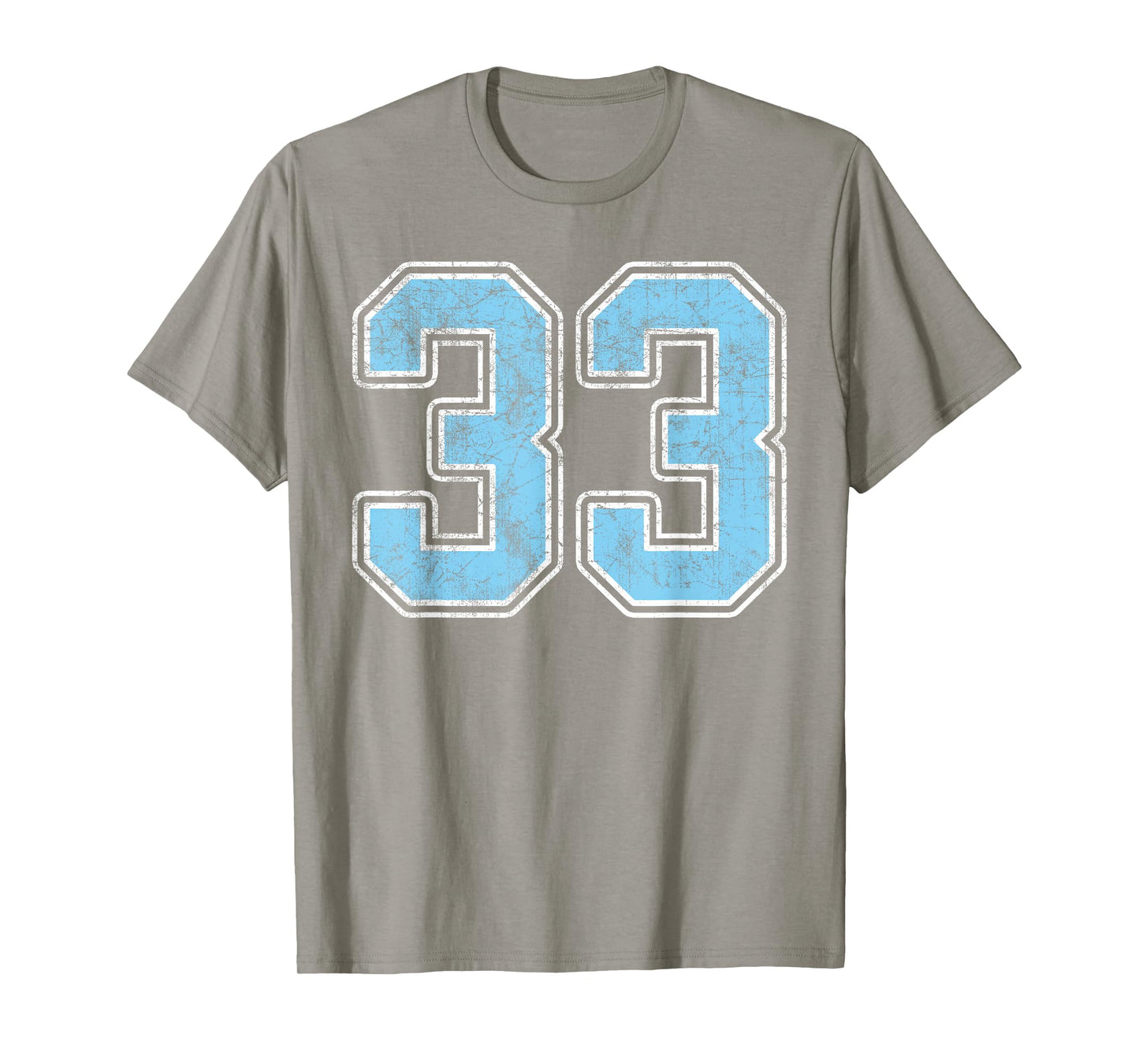 Baby Blue White Number 33 Jersey Player Uniform #33 T-Shirt