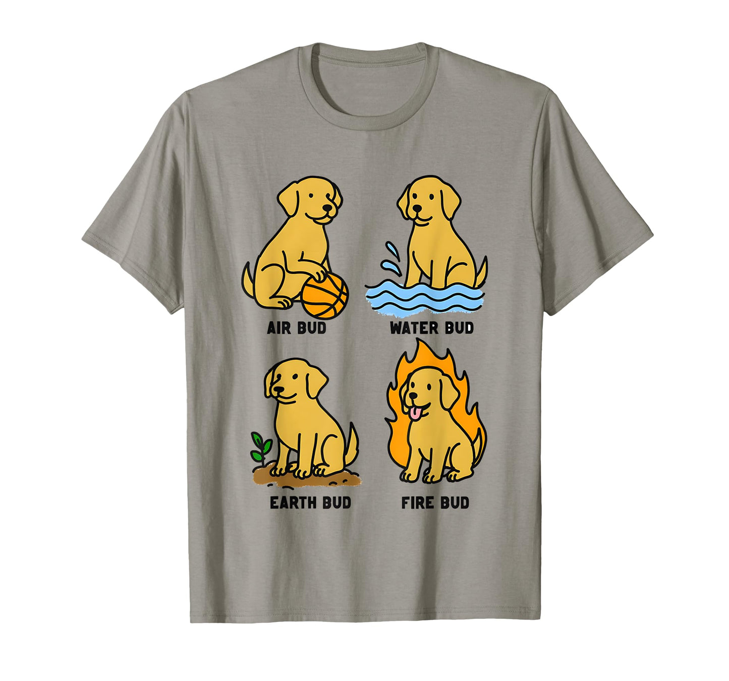 Elemental Bud Air Water Earth and Fire T-Shirt