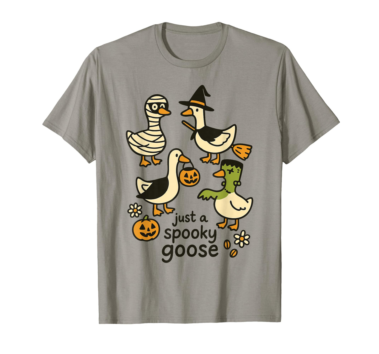 Just A Spooky Goose Funny Halloween Cartoon T-Shirt