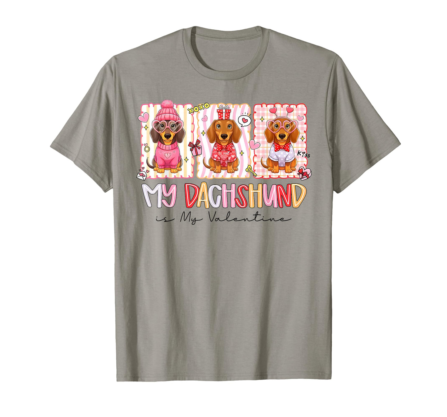 My Dachshund is My Valentine Wiener Dog Lover Weenie Heart T-Shirt