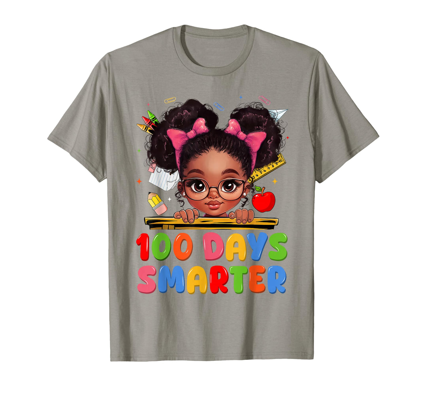 100 Days of School Shirt Black Girl Kids 100th Day of School T-Shirt