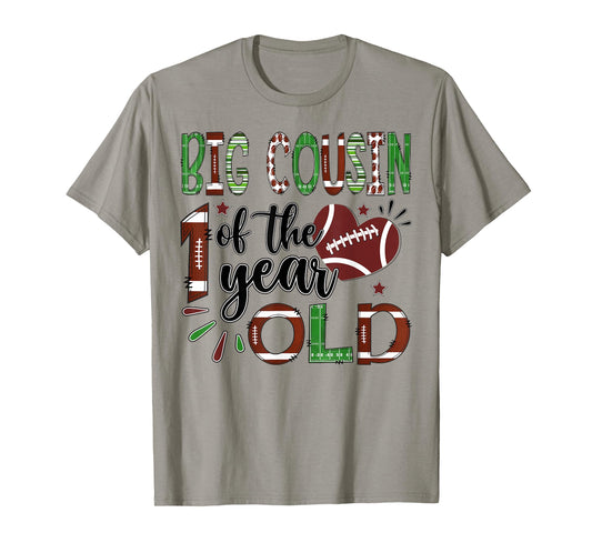 Big Cousin of The 1 Year Old Football 1st Birthday Boy T-Shirt