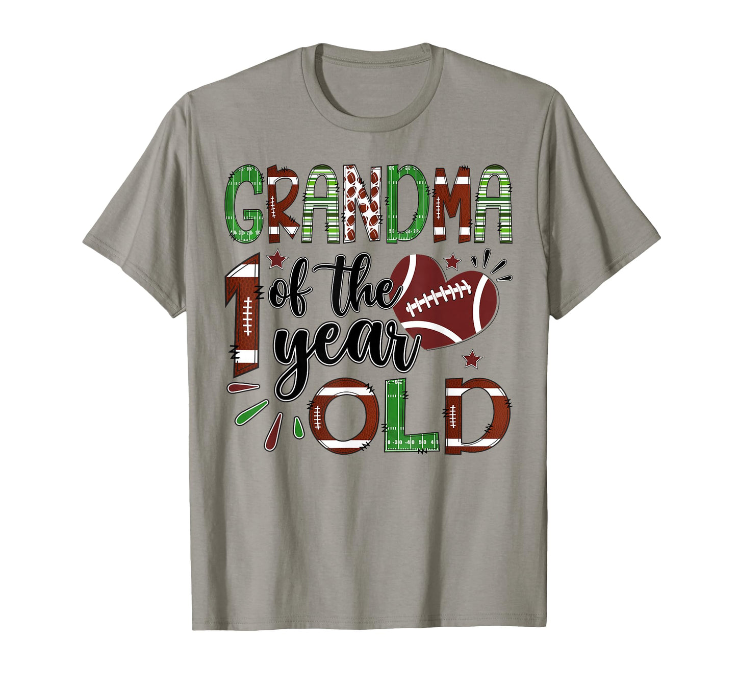 Grandma of The 1 Year Old Football 1st Birthday Boy Matching T-Shirt