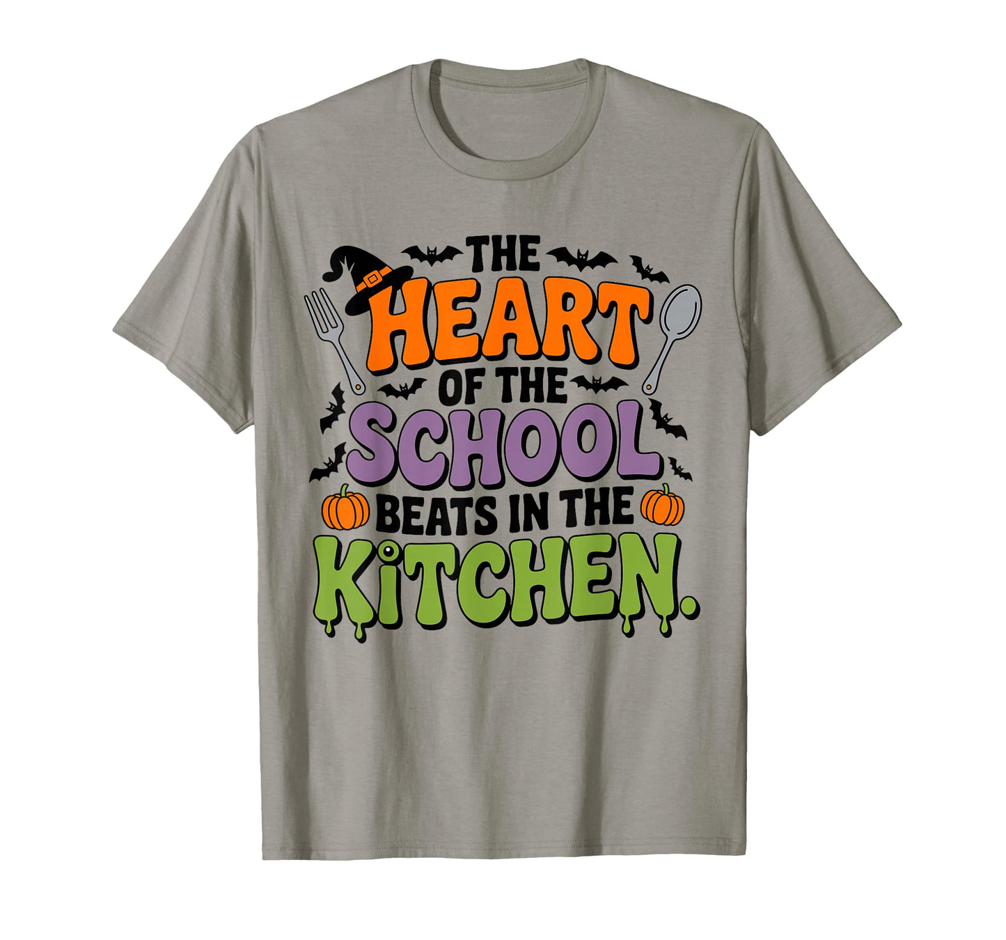Cute The Heart of The School Beats in The Kitchen Lunch Lady T-Shirt