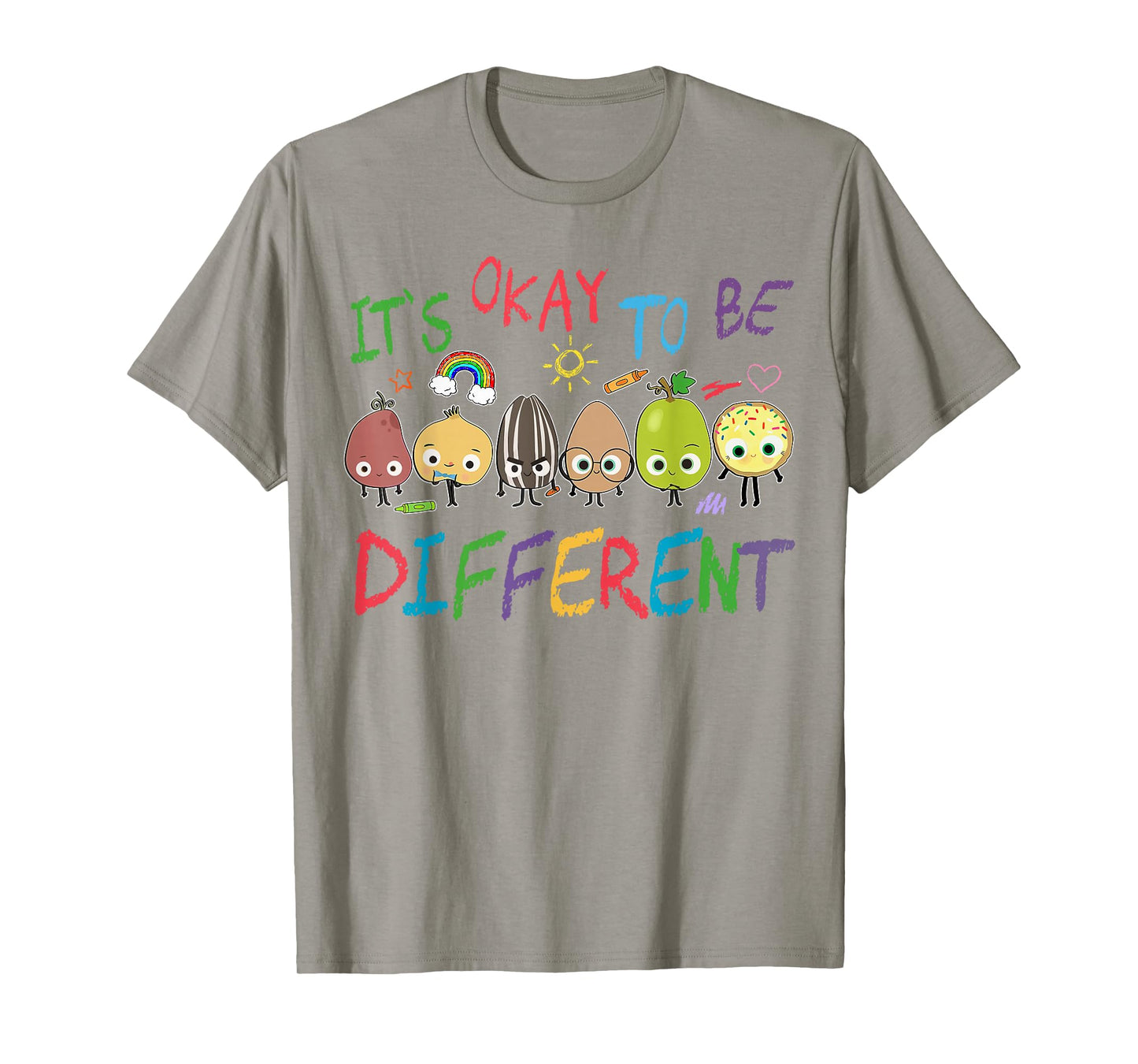 Funny It's Ok to Be Different Apple Teacher Autism Awareness T-Shirt