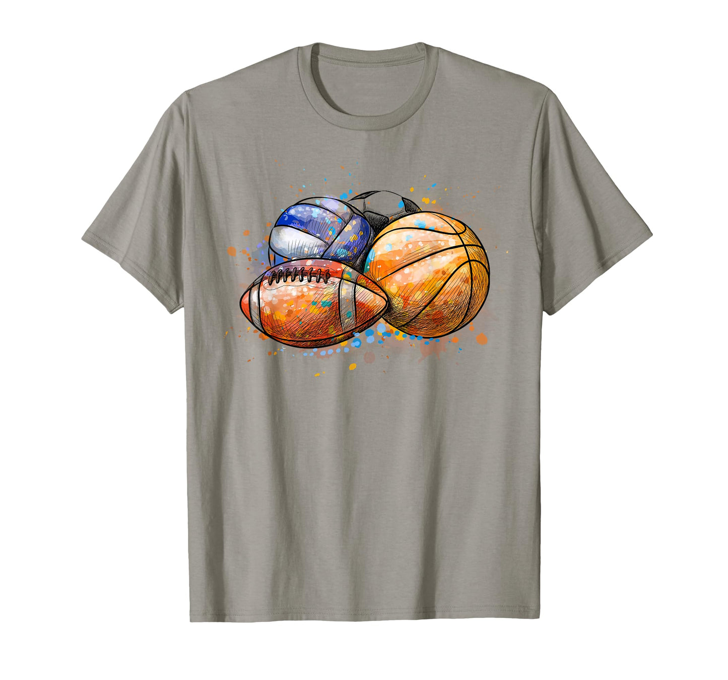 Sports Balls Colorful Basketball Football Baseball T-Shirt