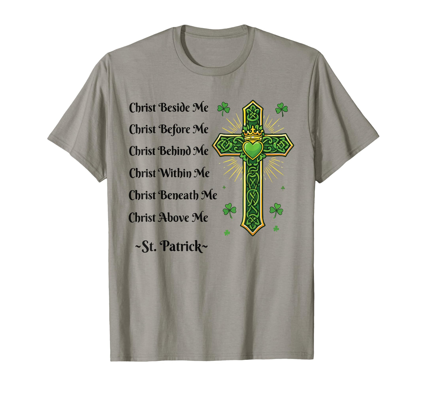 St Patricks Day Christian Cross Prayer Irish Women Men T-Shirt