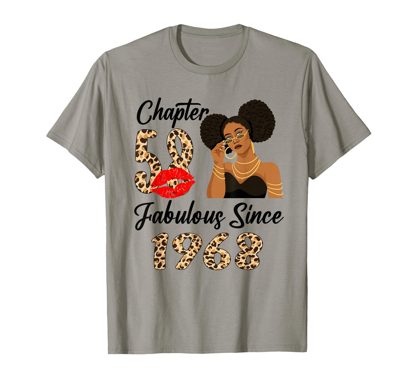 Chapter 58 Fabulous Since 1968 Afro Black Girl Birthday T-Shirt