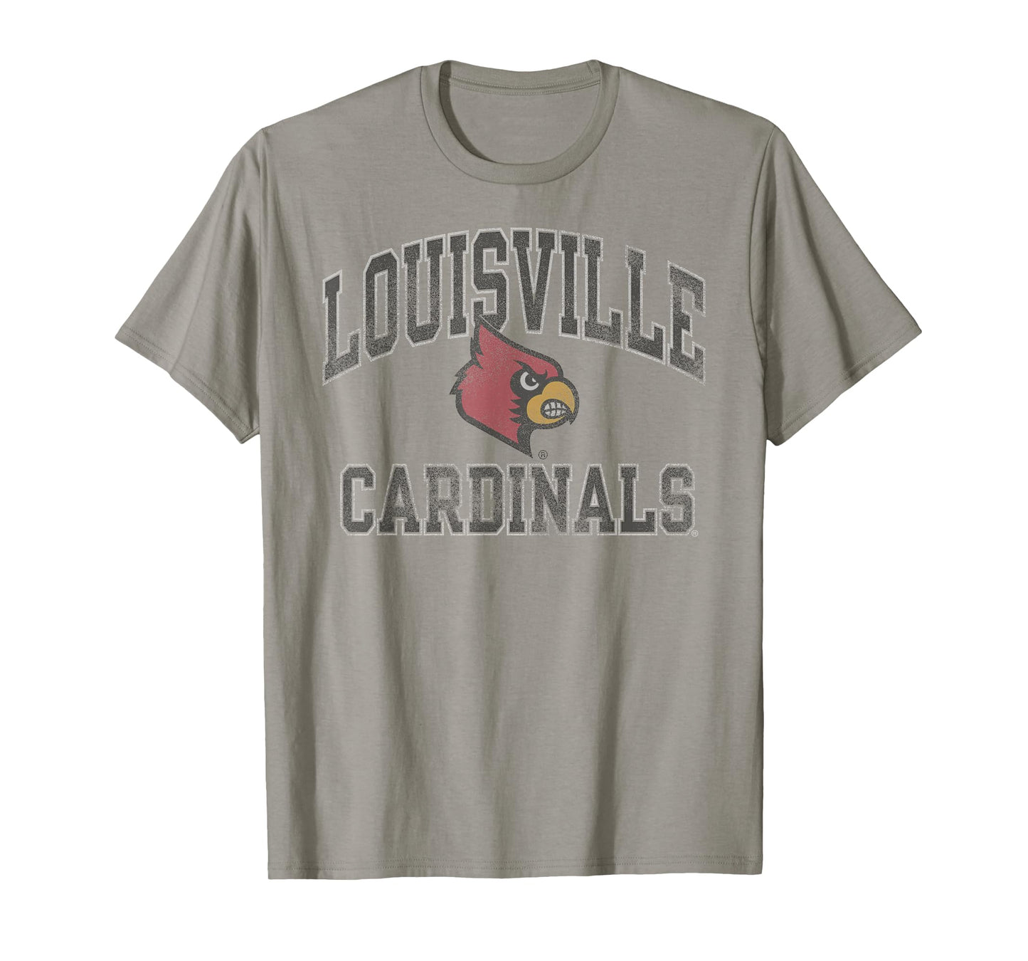Louisville Cardinals Vintage Worn Gray Officially Licensed T-Shirt