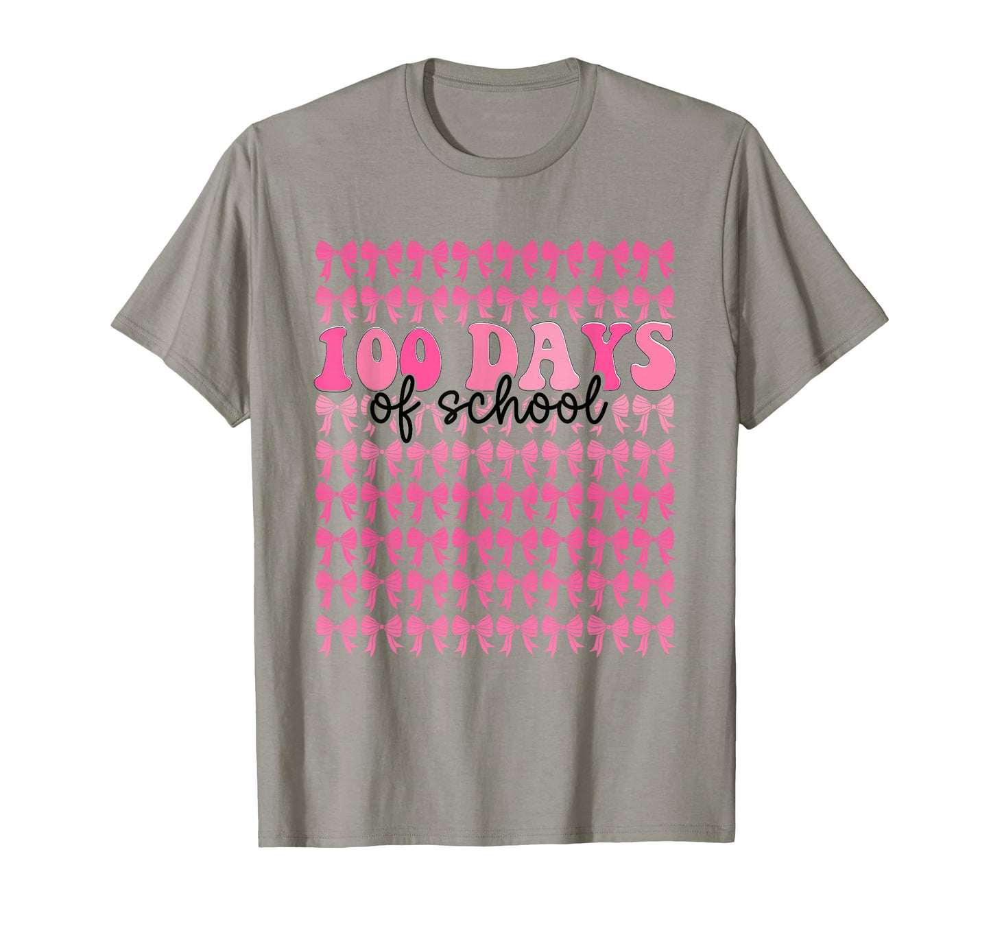 100 Days of School Coquette Bow Teacher Girl Kid 100th Day T-Shirt