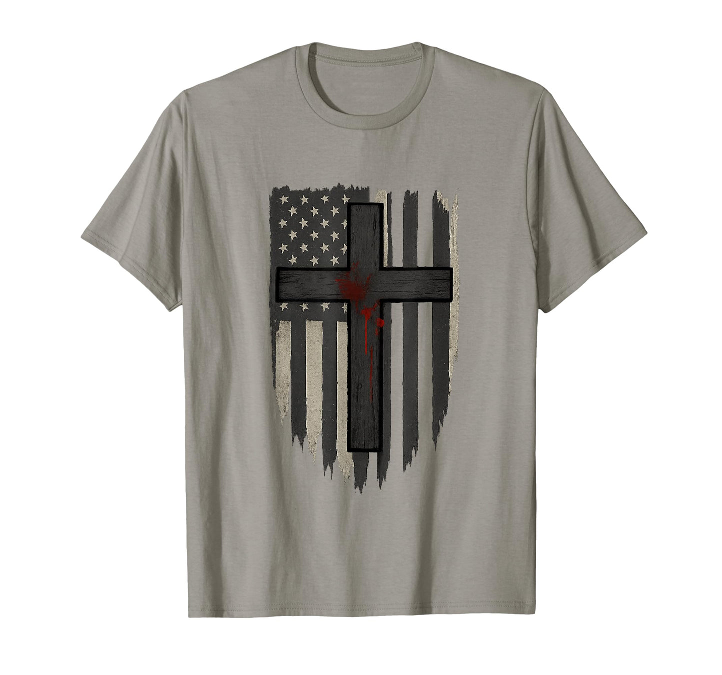 American Flag and Cross | Patriotic Christian Faith T-Shirt