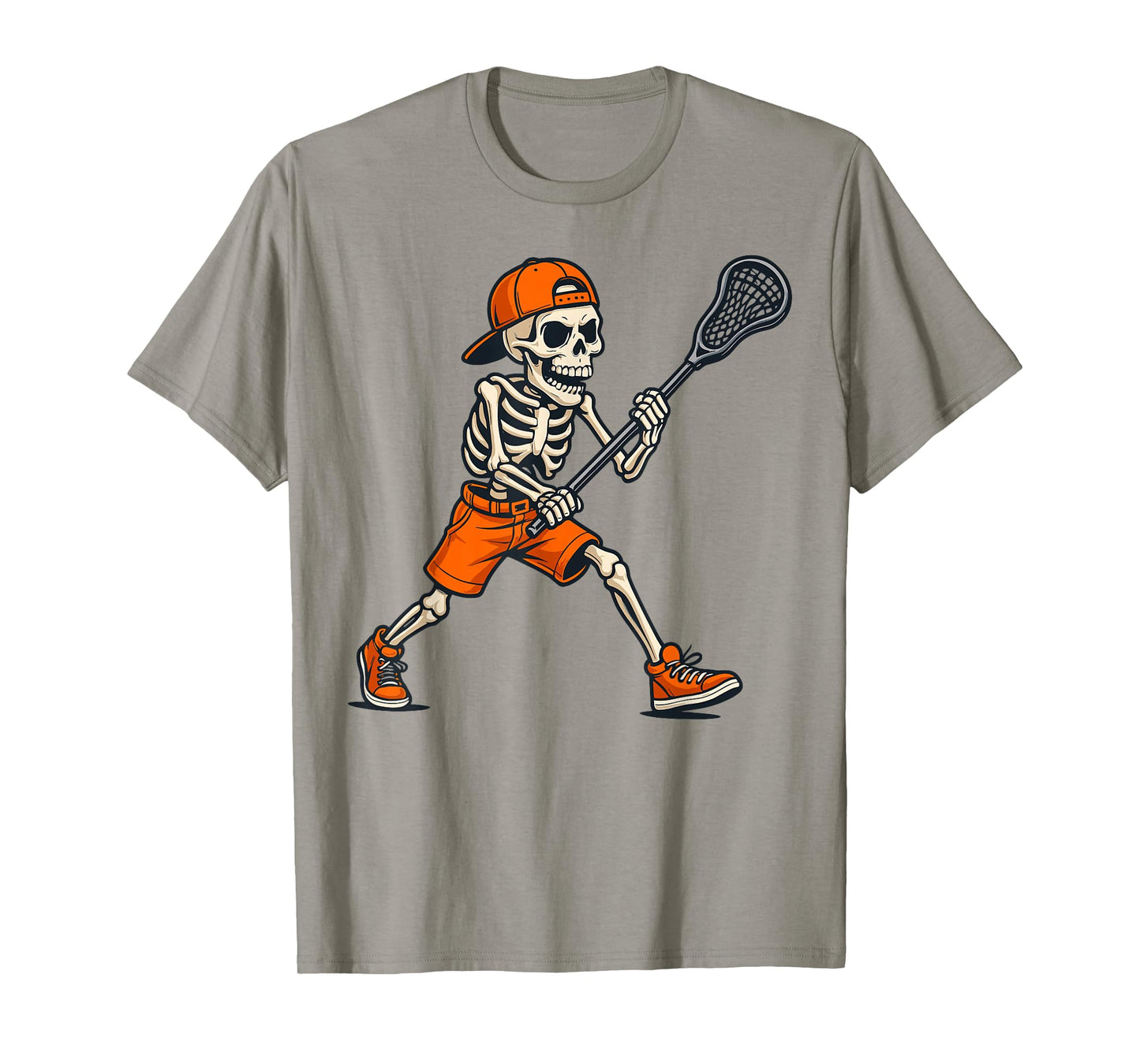 Funny Skeleton Lacrosse Halloween Boys Men Kids T-Shirt
