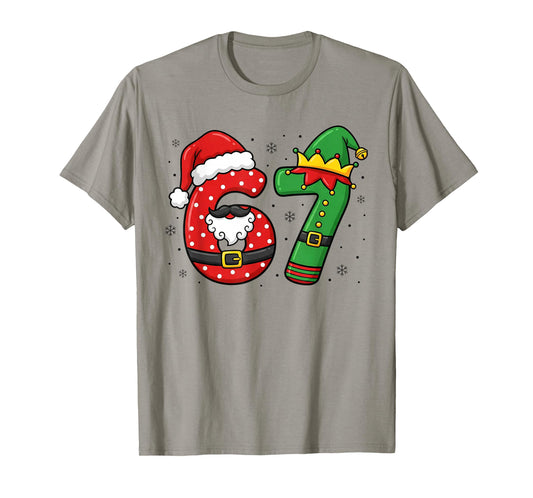 67 Six Seven Funny Christmas 6 7 Meme Xmas Boys Girls Kids T-Shirt