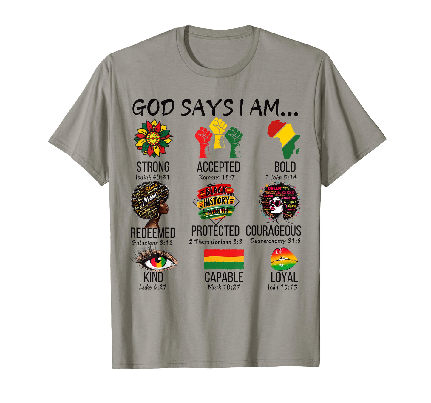 God Says I Am Black History Month Scripture Faith Design T-Shirt
