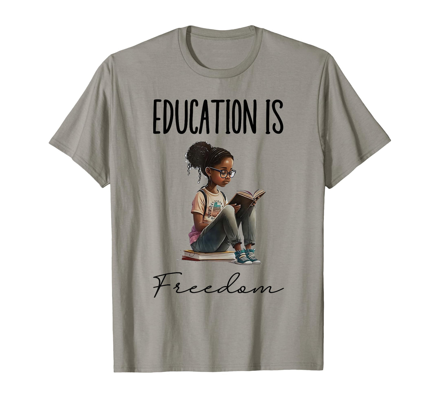Education Is Freedom Black Teacher Books Black History Month T-Shirt