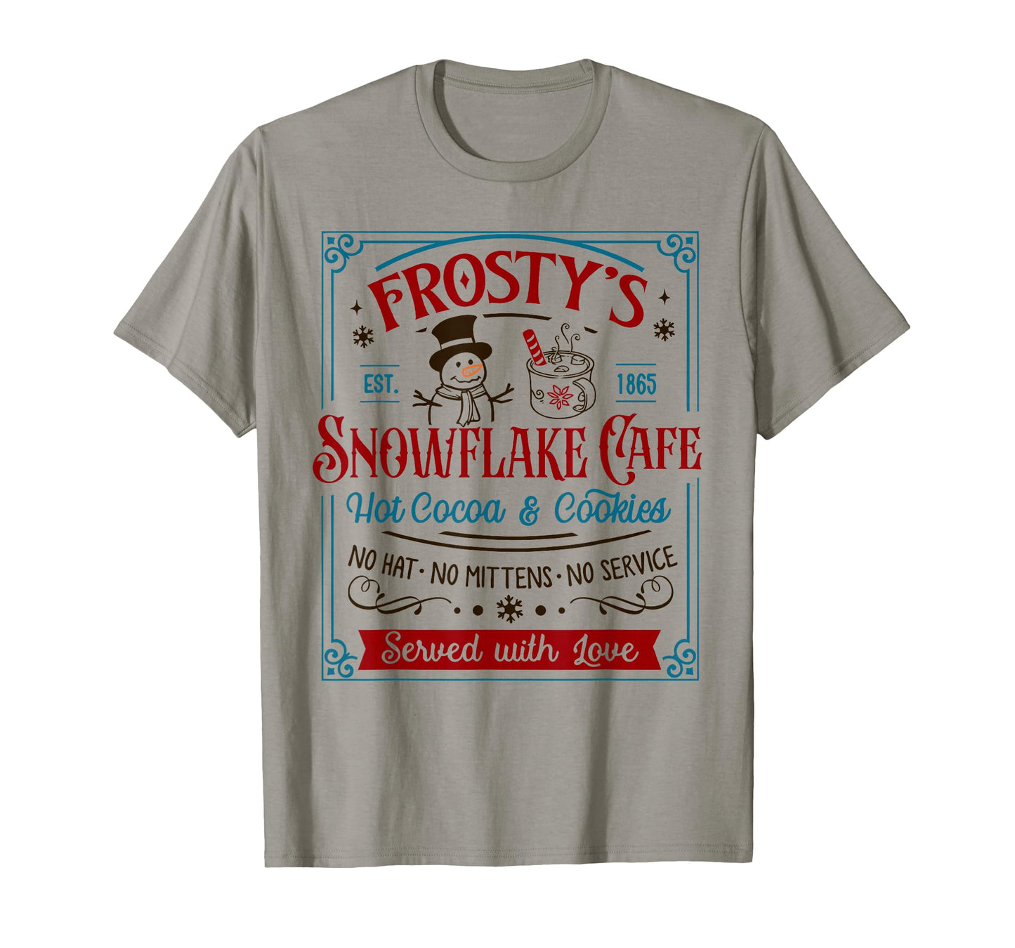 Old Fashioned Frosty's Snowflake Cafe Coffee Lovers Xmas T-Shirt