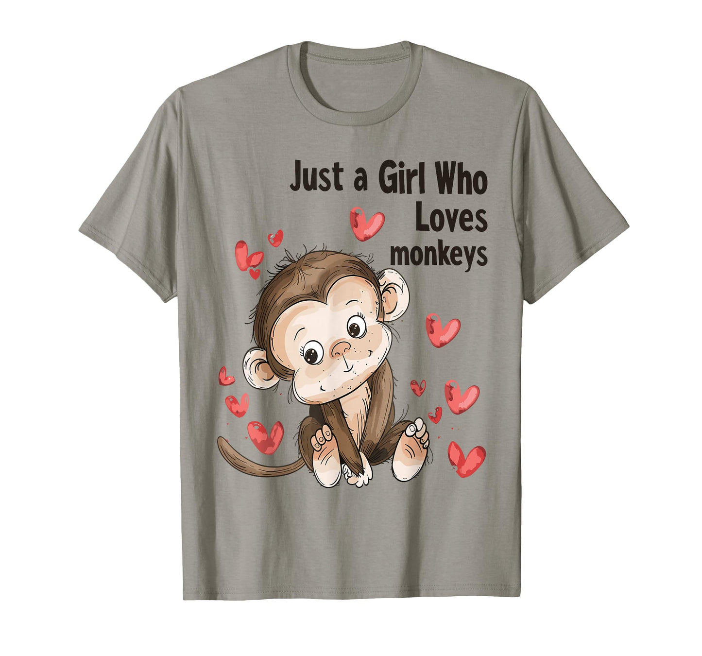 Cute Monkey Lovers Gift Just A Girl Who Loves Monkeys T-Shirt