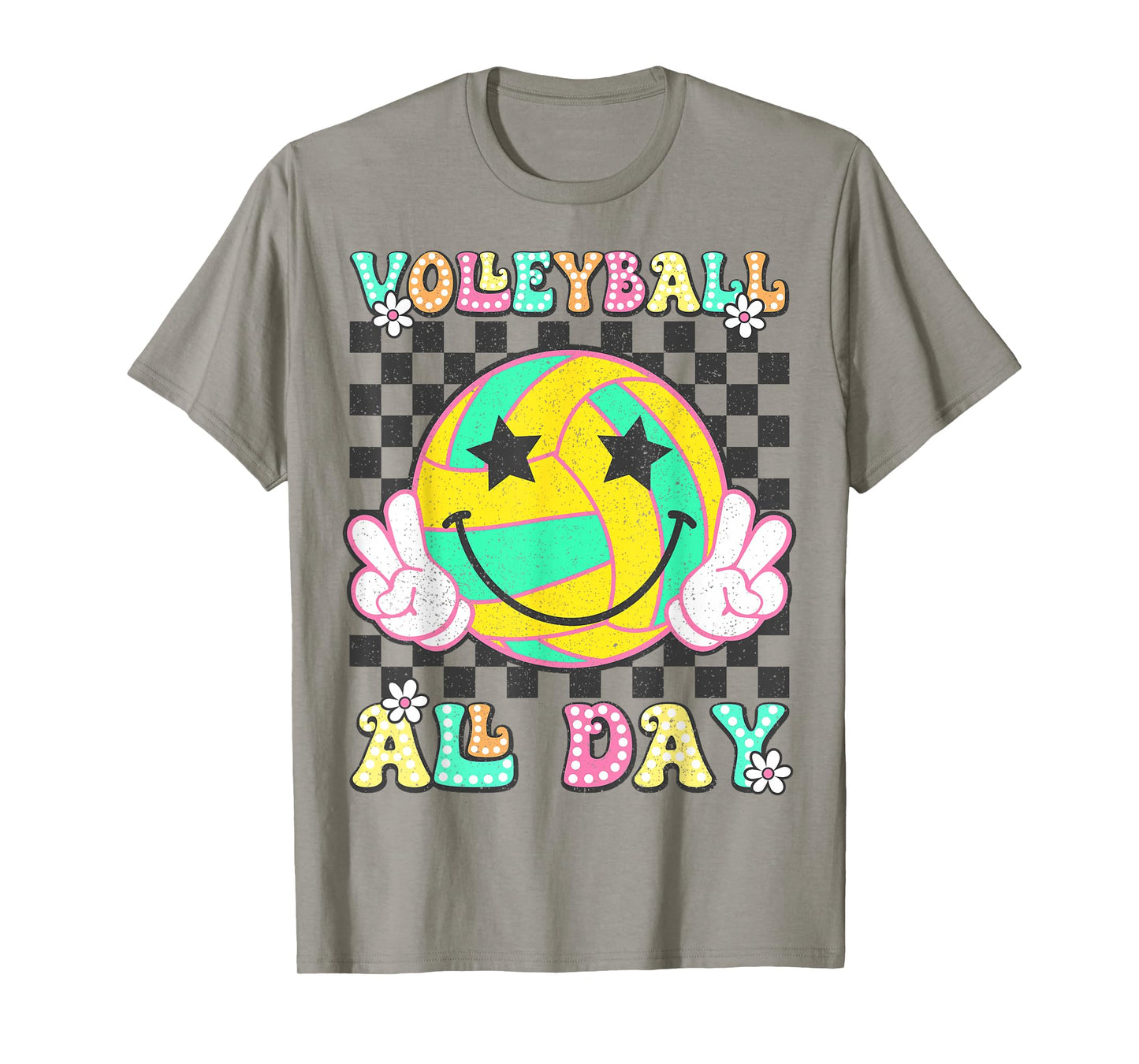 Retro Groovy Volleyball Girl Women Volleyball All Day T-Shirt