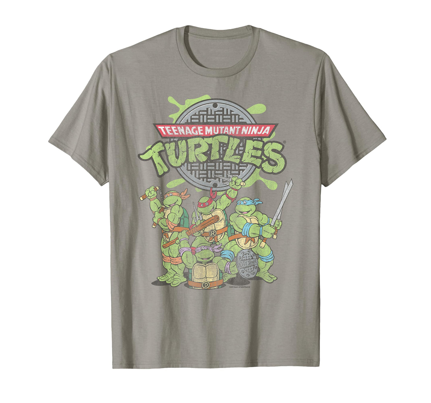Teenage Mutant Ninja Turtles Sewer Logo and Turtles Retro T-Shirt