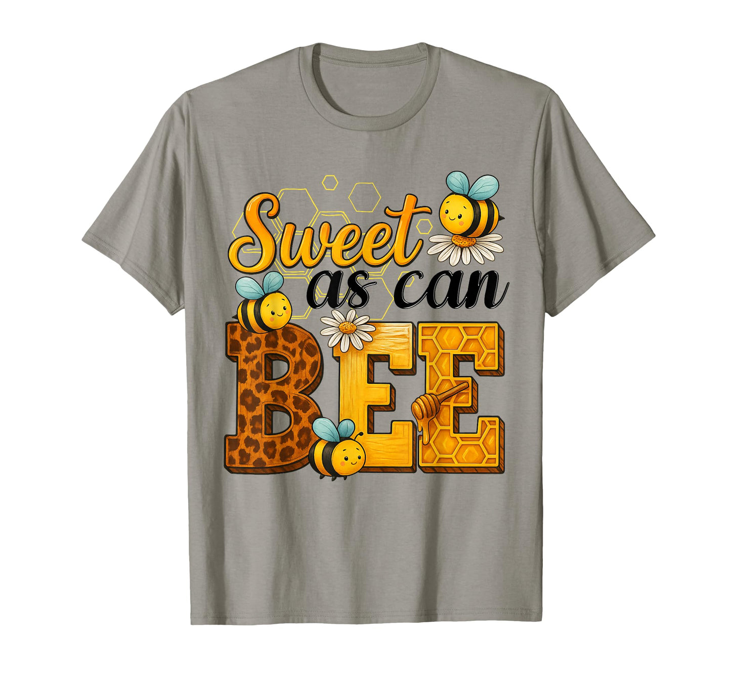 Sweet Bee Cute Honeycomb Flower Boys Girls Family Birthday T-Shirt