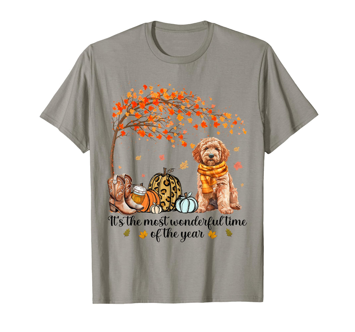 It’s The Most Wonderful Time Goldendoodle Pumpkins Autumn T-Shirt