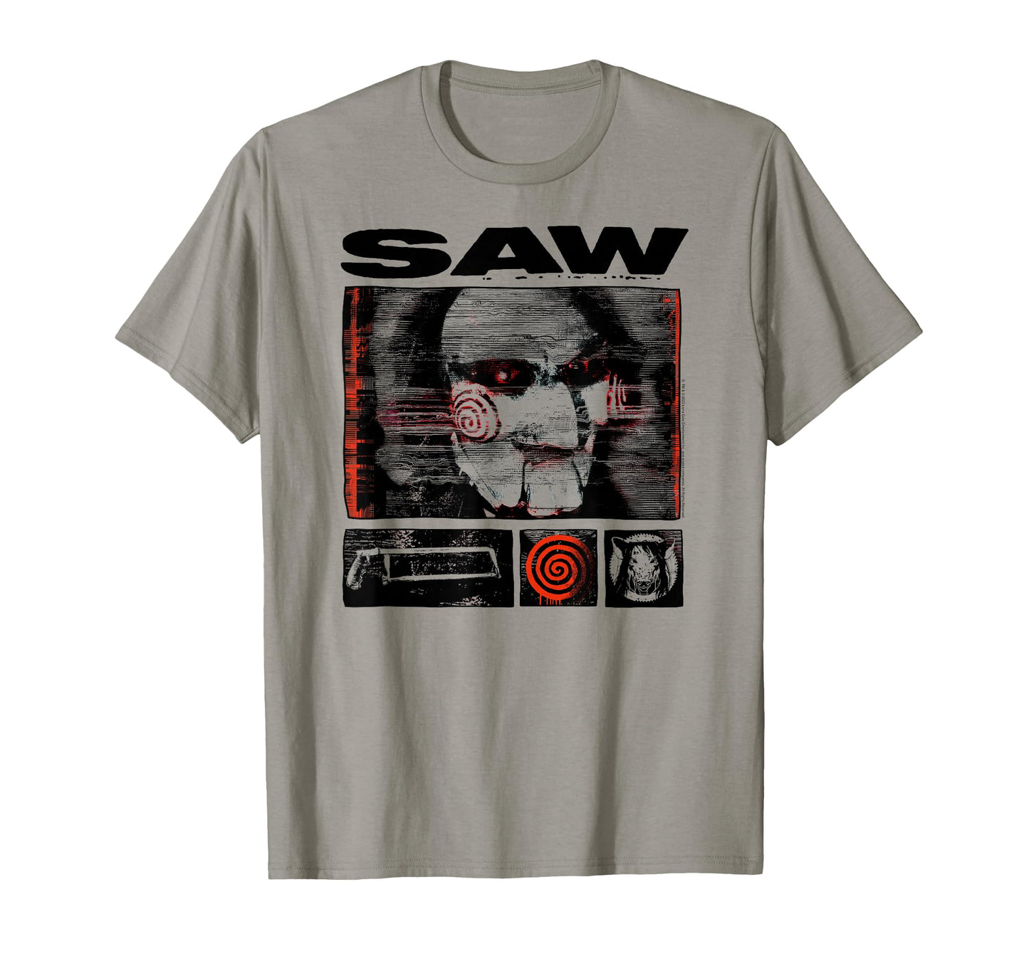 Saw Vintage Style Icons Grid Horror Movie T-Shirt