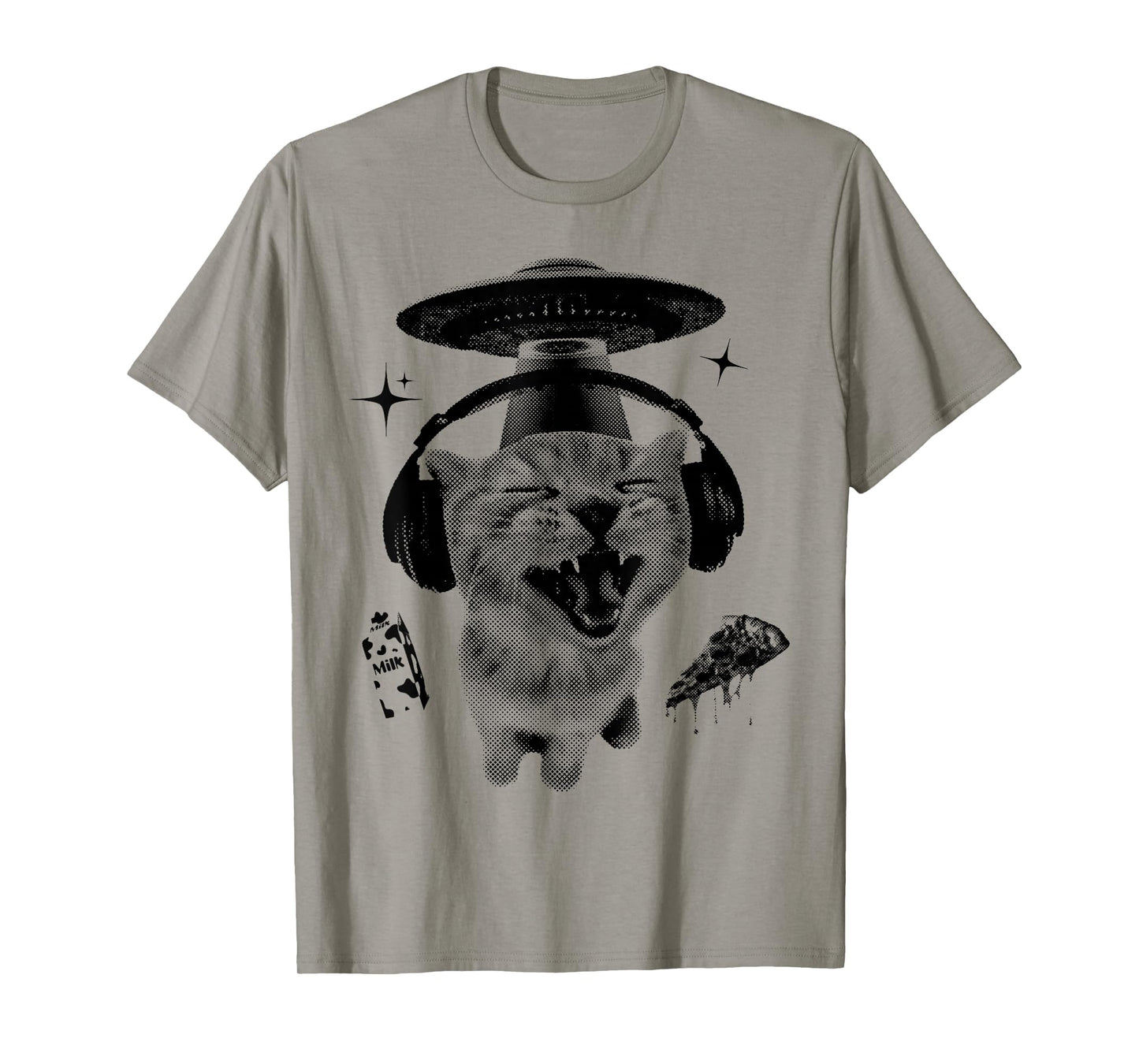 Y2K Alien Cat Meme Retro Silly Cat Vintage Kitty Funny T-Shirt
