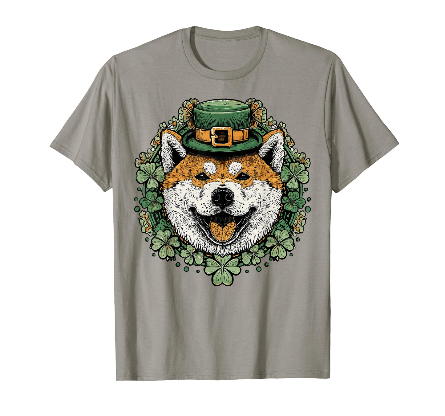 Akita Dog St. Patricks Day Pattys Day Irish Leprechaun Luck T-Shirt
