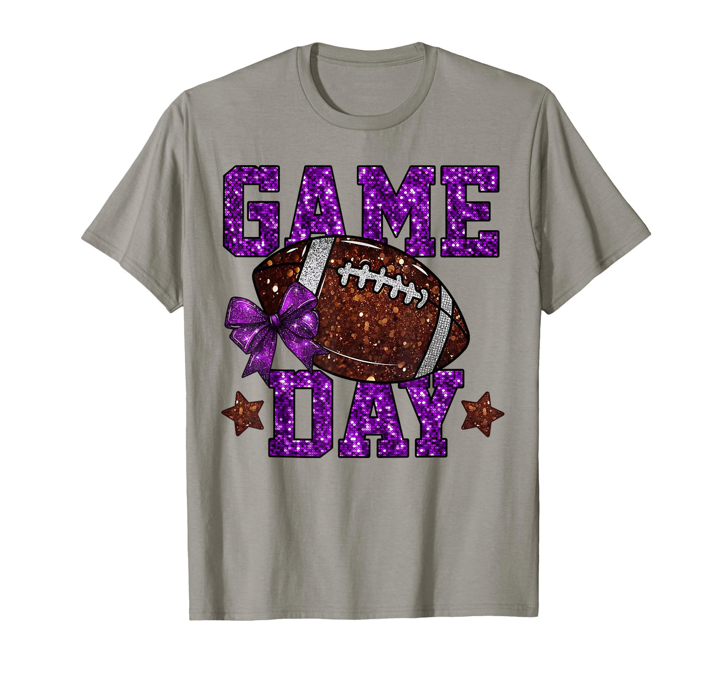 Game Day Touchdown Football Mom Girls Go Cheer Purple T-Shirt