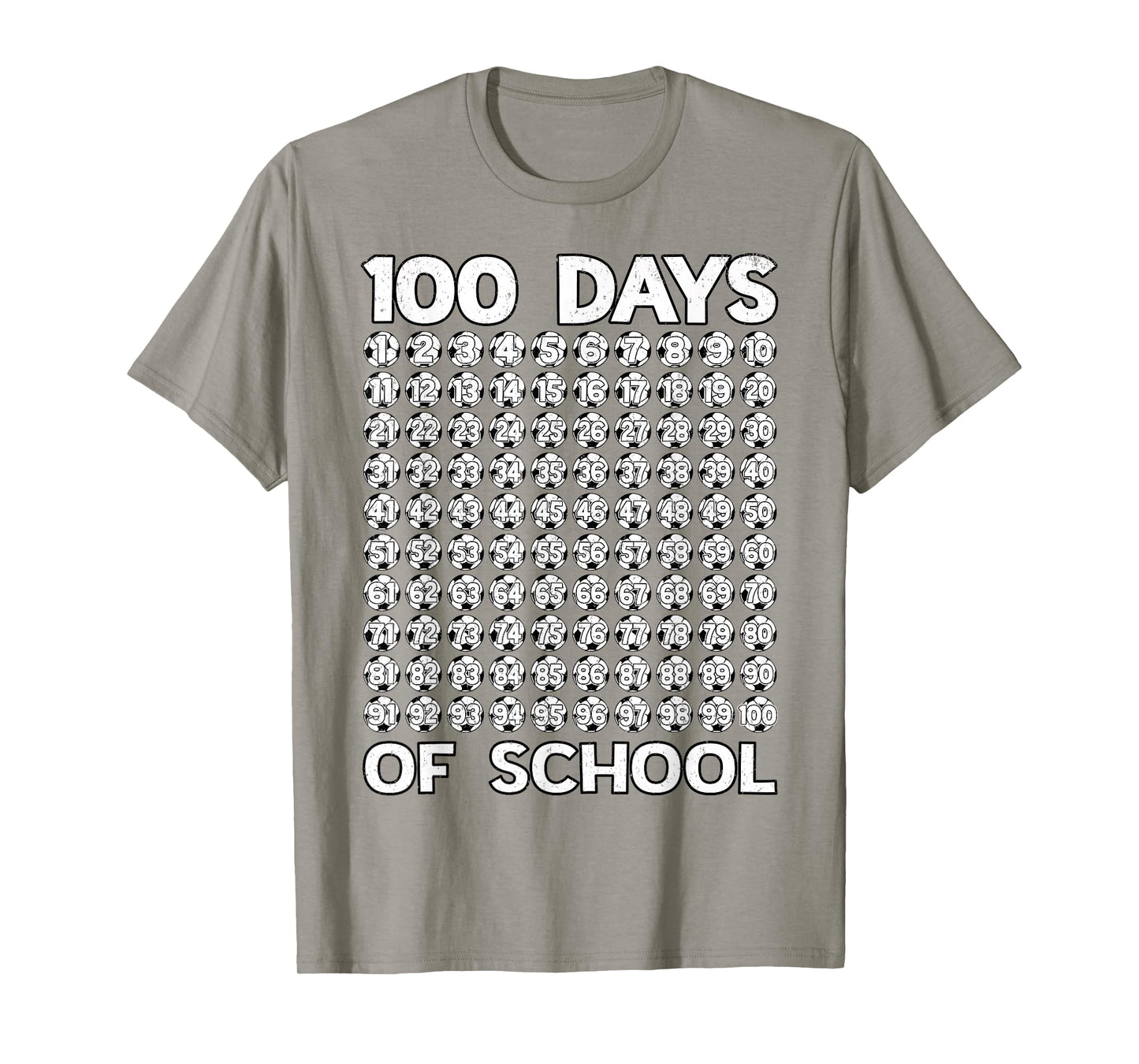 100 Days of School Soccer Balls 100th Day of School Boys T-Shirt