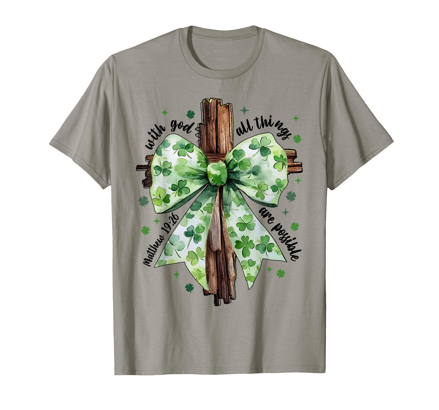 St. Patrick's Day Christian Faith Clover Shamrock Verse T-Shirt