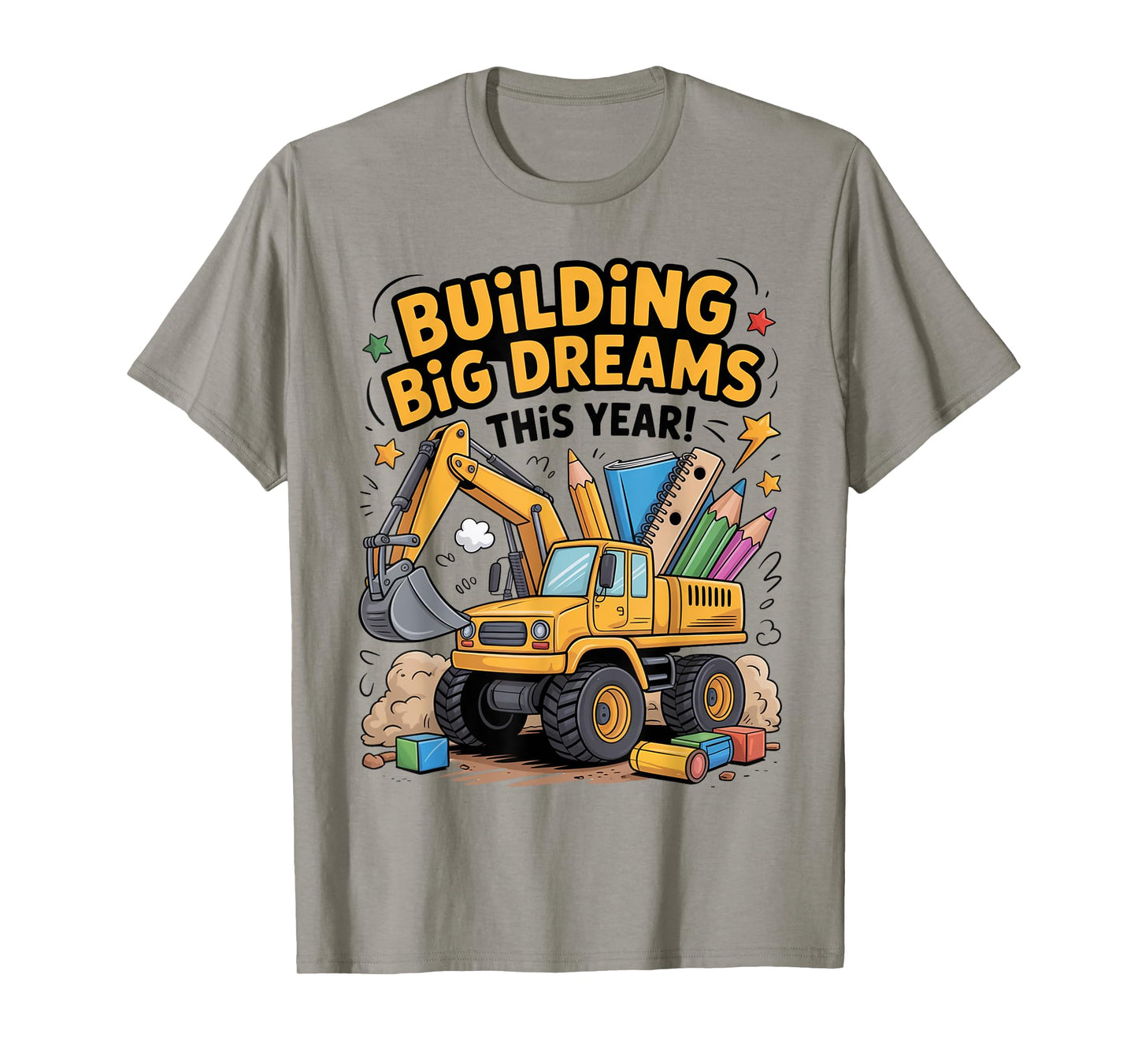 Construction Truck - Back to School Cartoon Design T-Shirt
