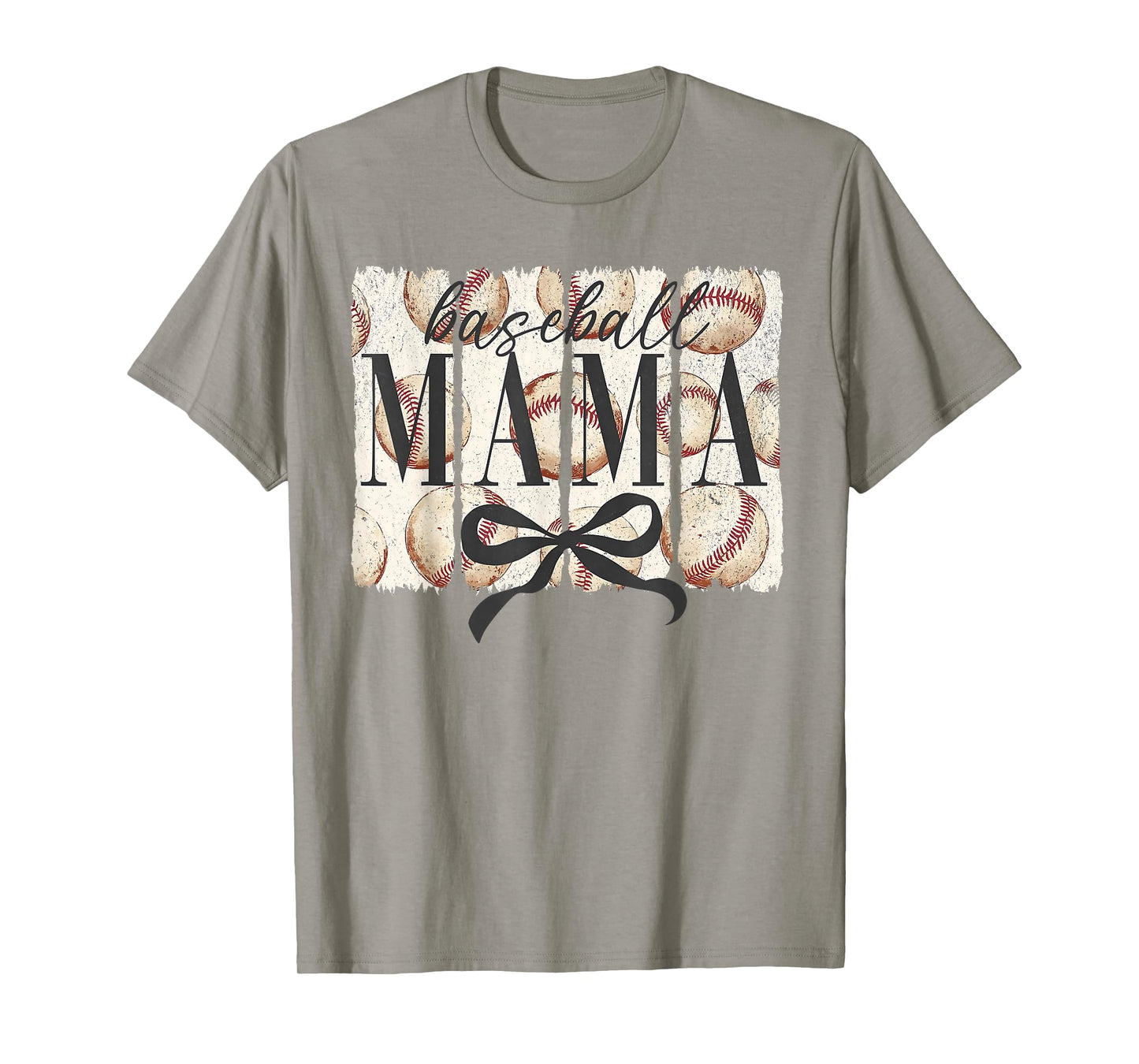 Baseball Mama Mom Coquette Bow Happy Game Day Funny Vintage T-Shirt