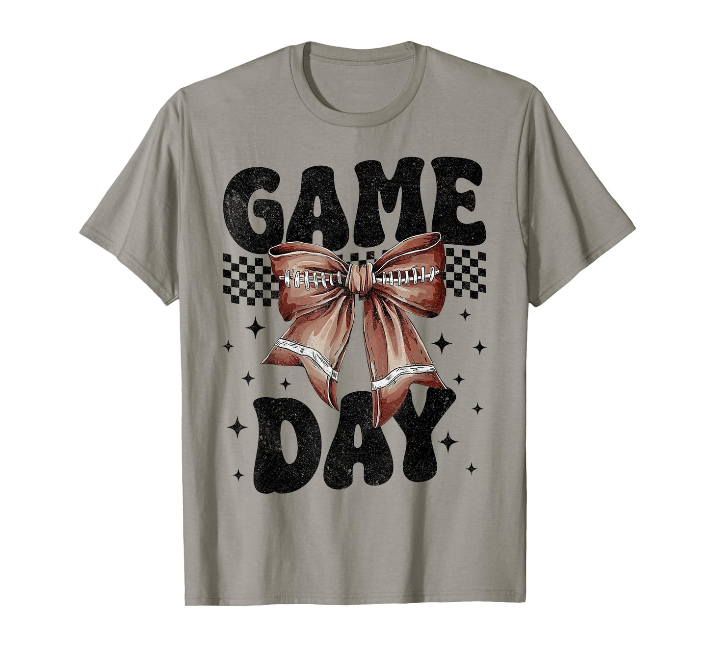 Coquette Football Bow Game Day Touchdown Seasons Girls Women T-Shirt