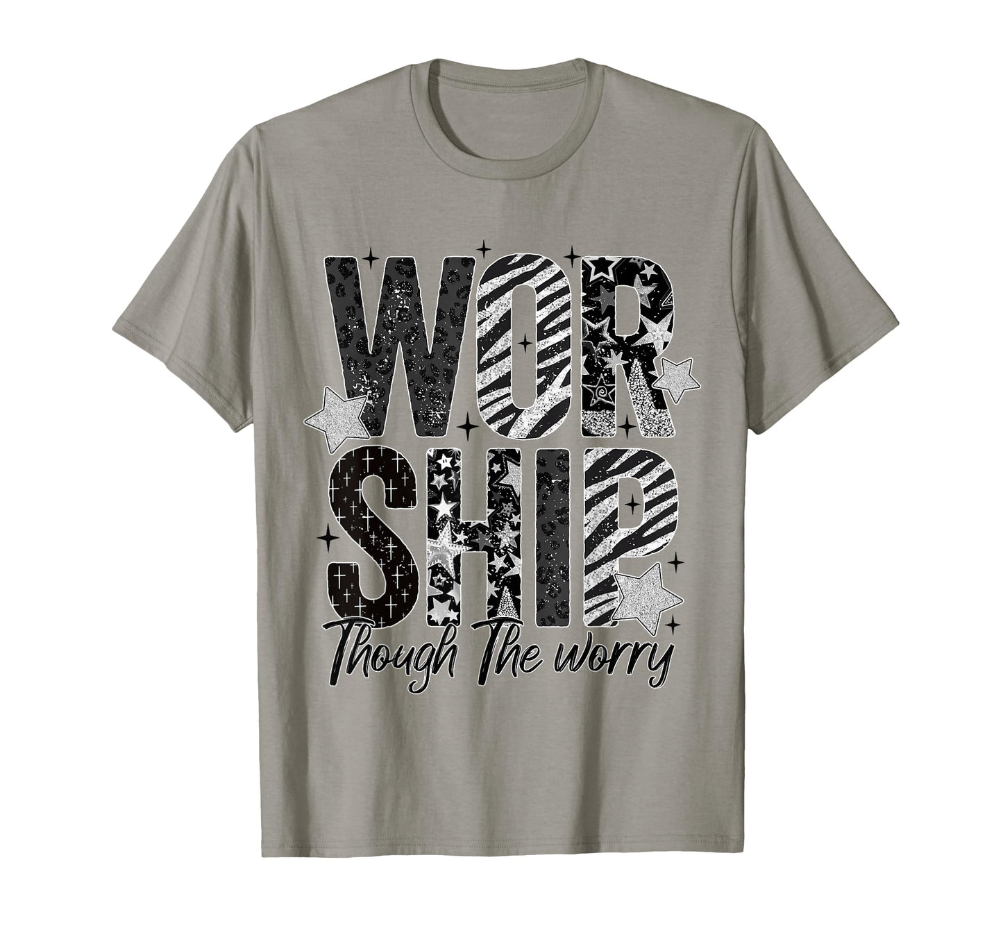 Worship Through The Worry Inspirational Religious Christian T-Shirt