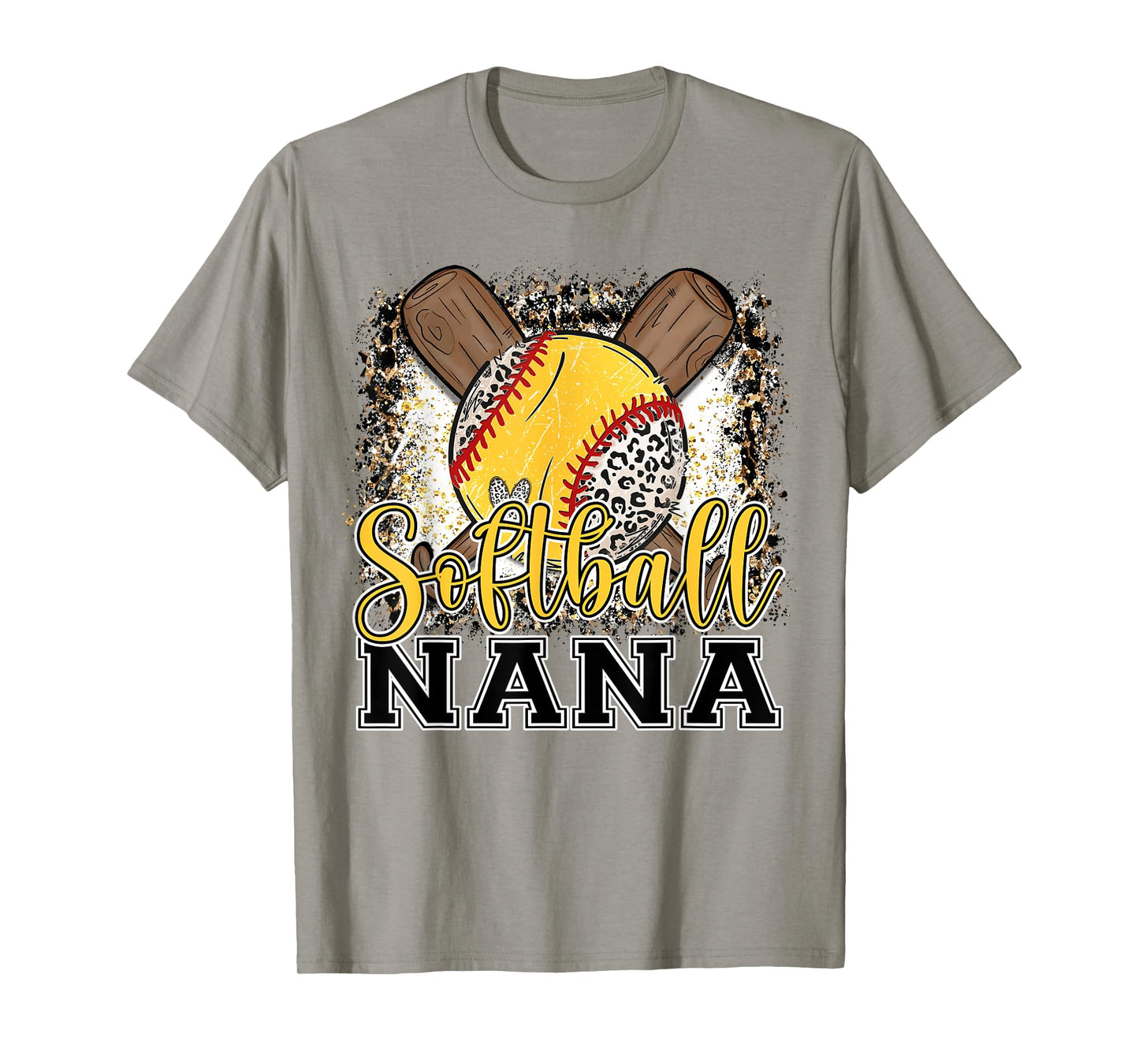 Softball Nana Leopard Funny Softball Pride T-Shirt