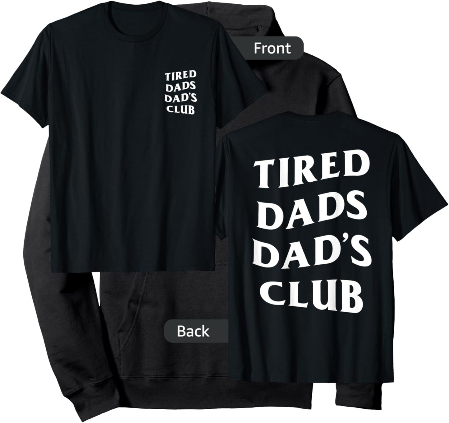 Tired Dads Dad's Club, funny father's day lazy husband Hoodie - Hoodie | Black