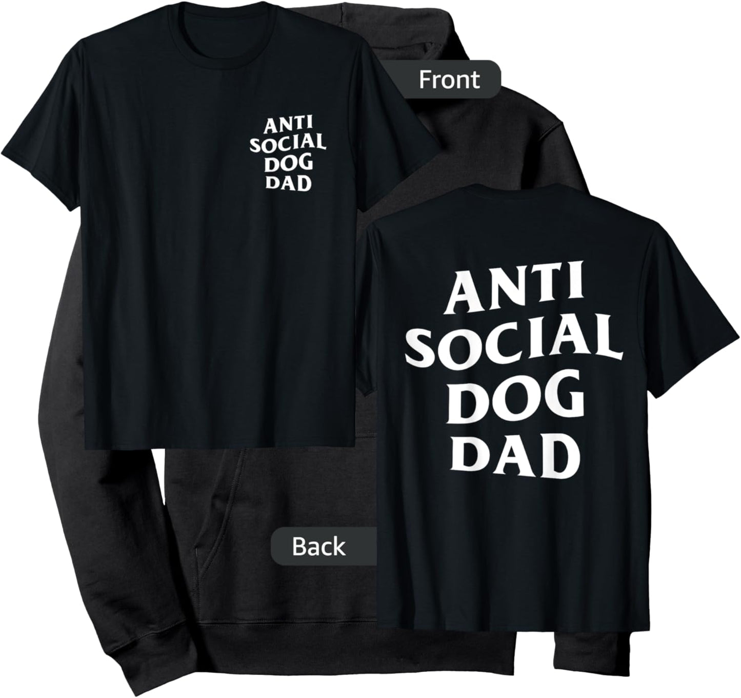 Anti social dog dad, funny introvert dog lover Hoodie - Hoodie | Black