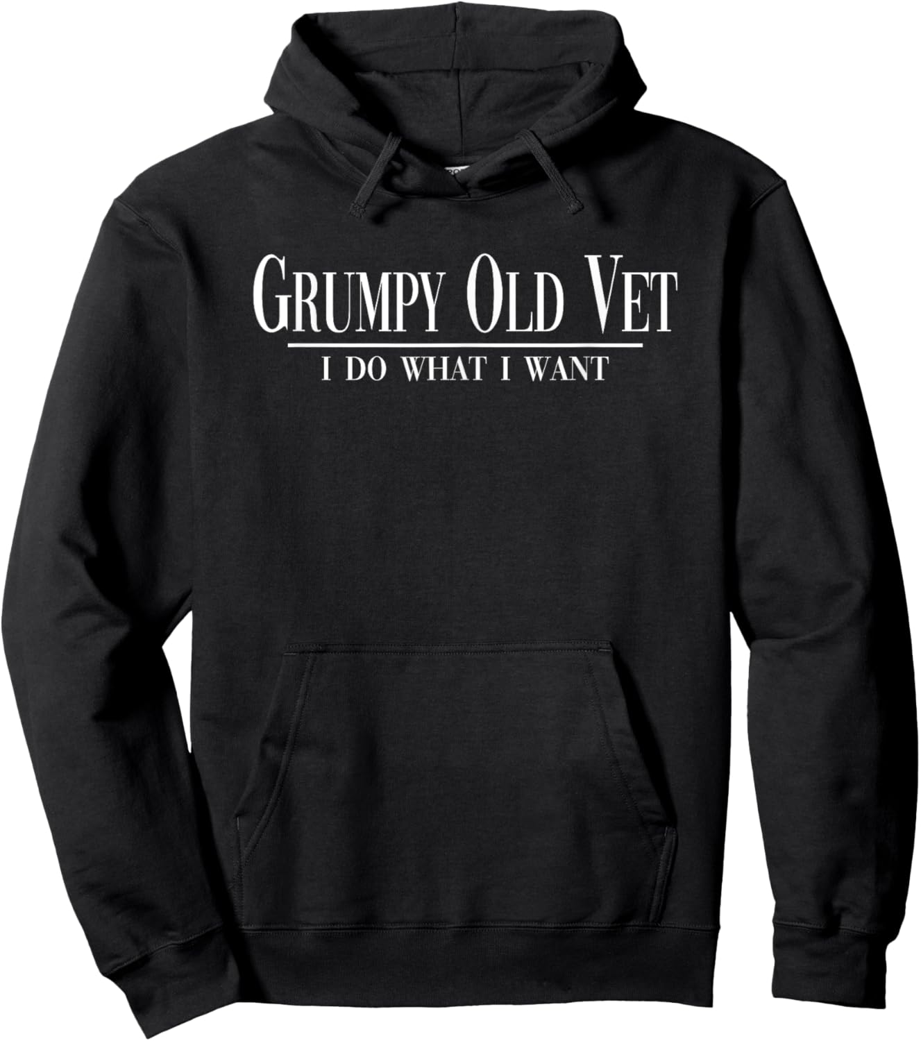 Grumpy Old Vet I Do What I Want Funny Military Veteran Style Hoodie - Hoodie | Black