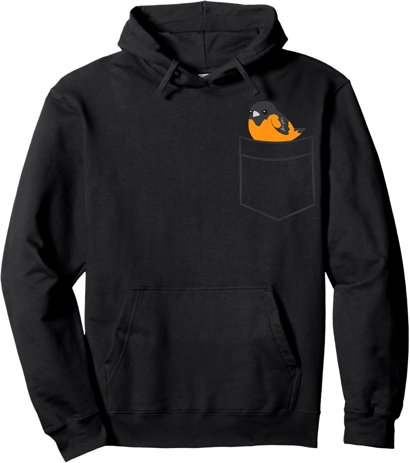 Oriole Bird In The Pocket Cute Pocket Oriole Hoodie - Hoodie | Black