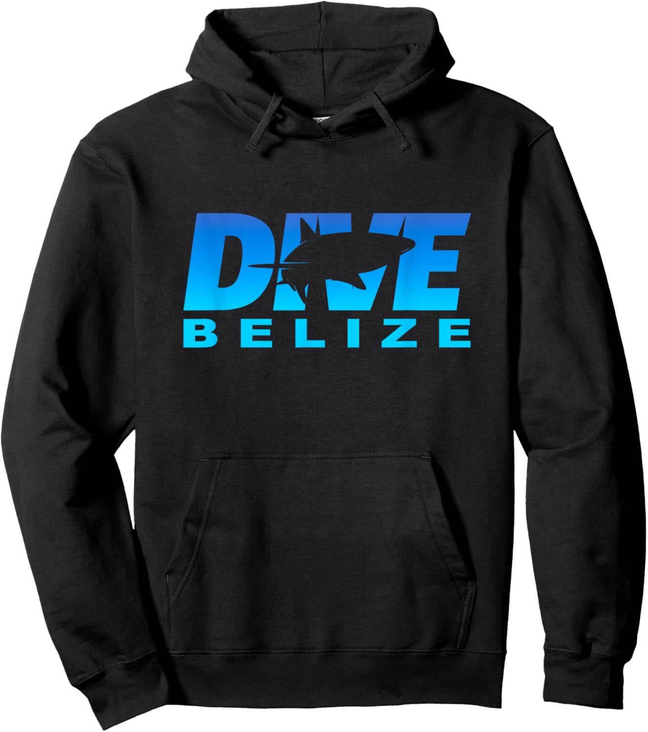 Dive Belize with Shark, Scuba Diving at Belize Hoodie - Hoodie | Black