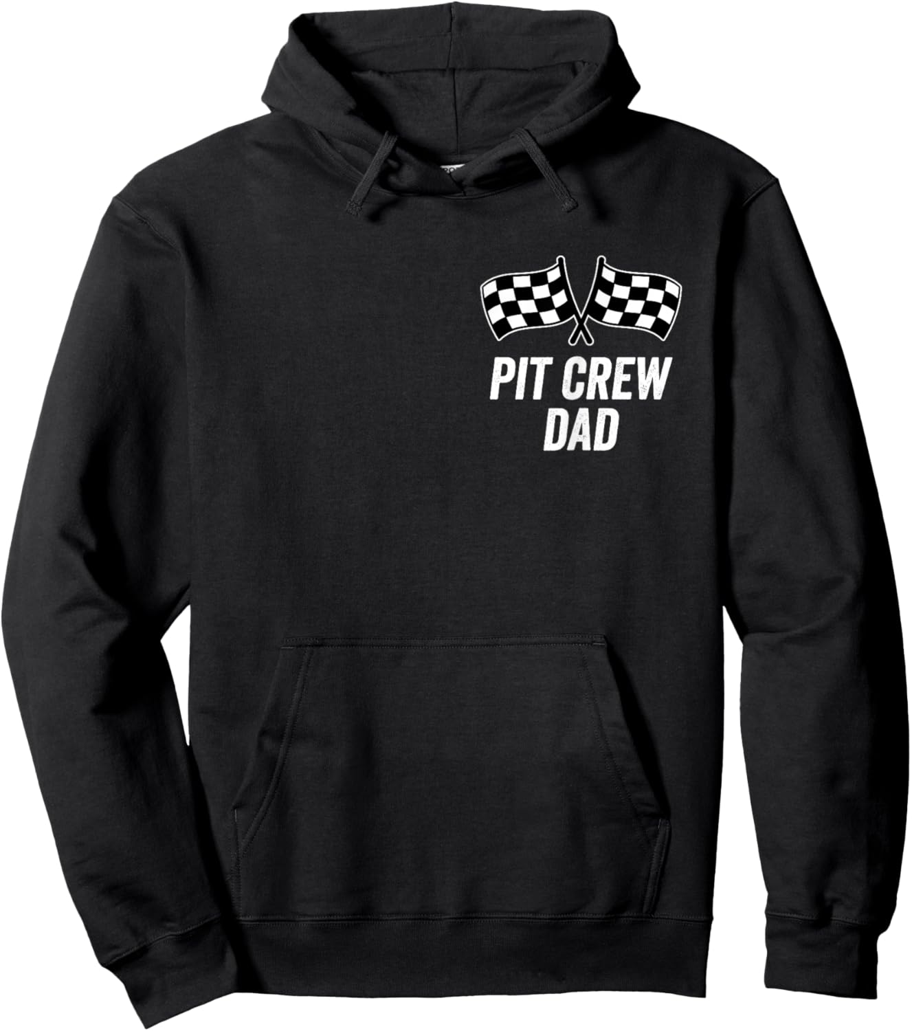 Pit Crew Dad Checkered Flag Hosting Race Car Birthday Partie Hoodie - Hoodie | Black