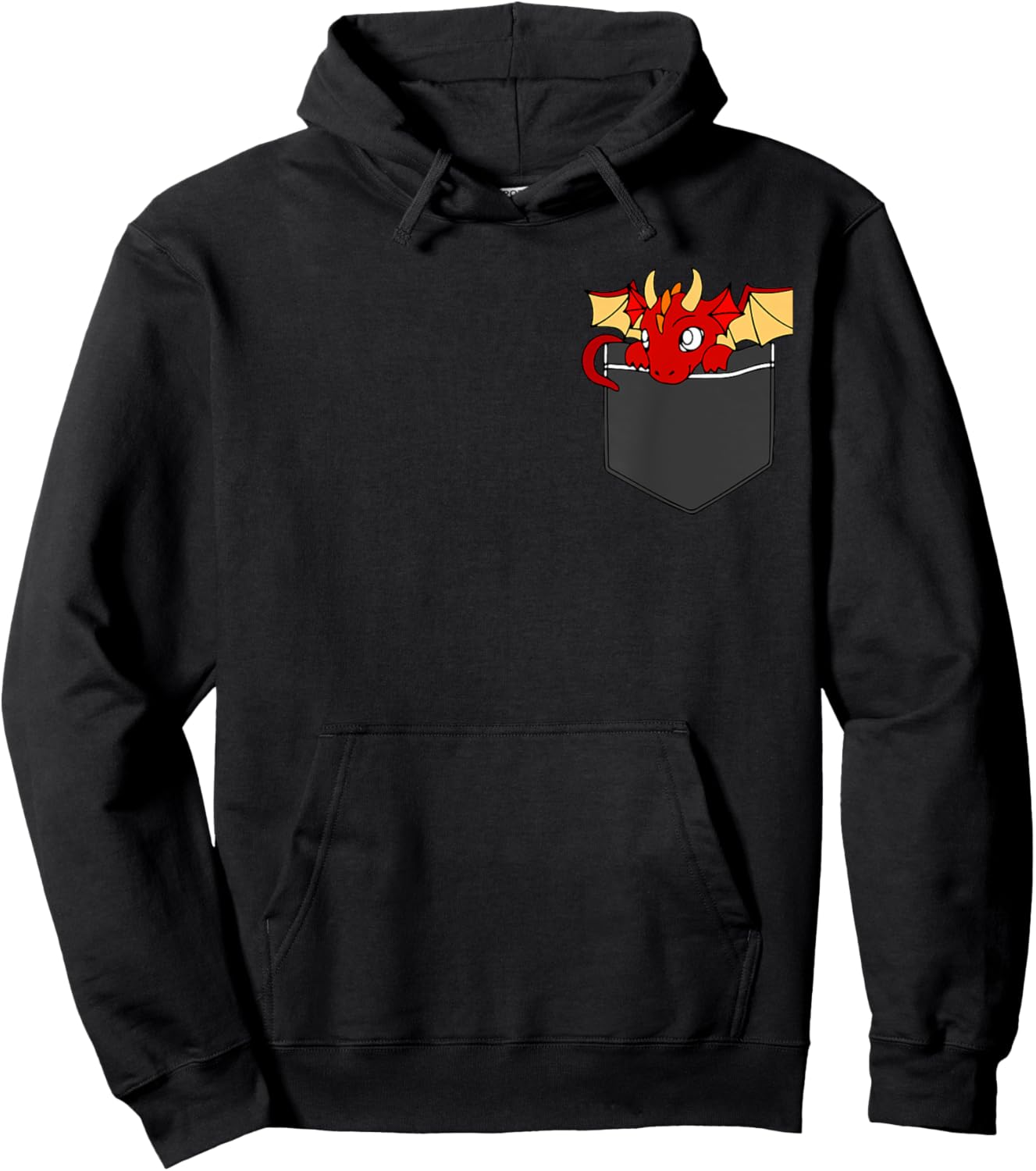 Tiny Dragon In Pocket Shirt Funny Dragon Face For Boy Girl Hoodie - Hoodie | Black