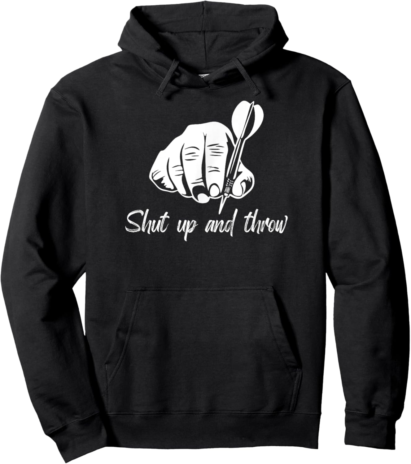 Shut Up And Throw Funny Dart Throwing Pub Sport Darts Player Hoodie - Hoodie | Black