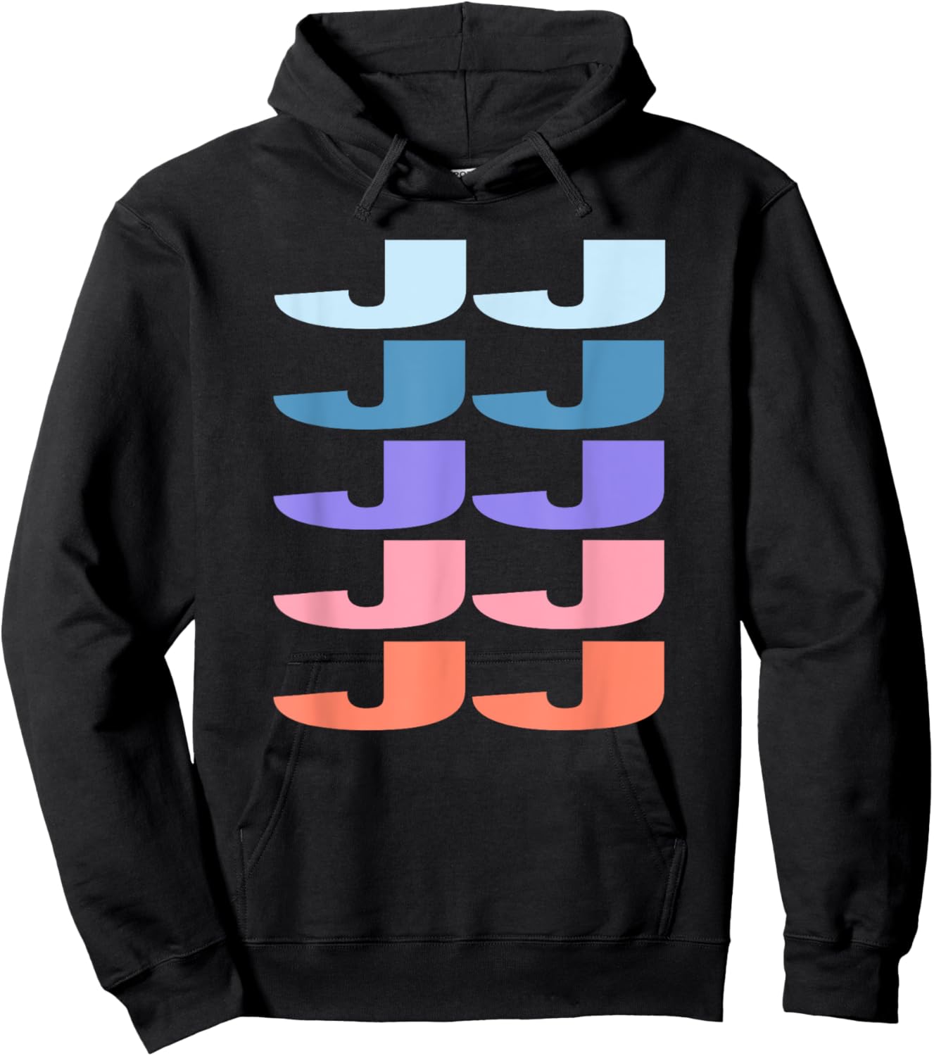 Funny Modern Repeated Text Design JJ Hoodie - Hoodie | Black