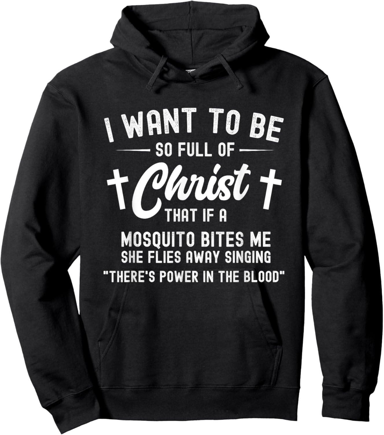 Full Of Christ Mosquito Power In The Blood Funny Christian Hoodie - Hoodie | Black